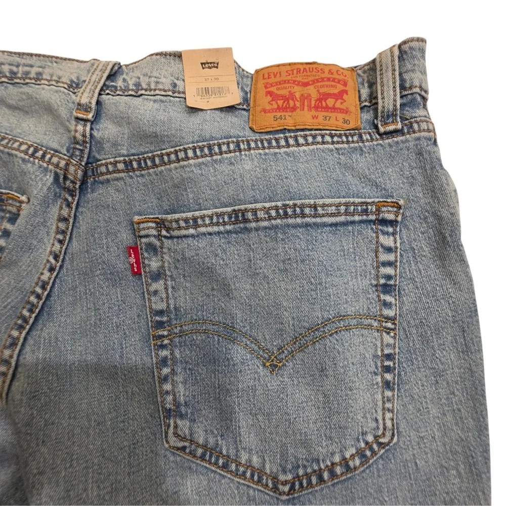 Levi's Mens 541 Athletic Taper Jeans Light Wash Blue Stretch 37x30